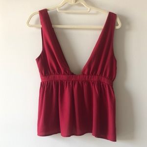 Red Low Neck & Back Tank